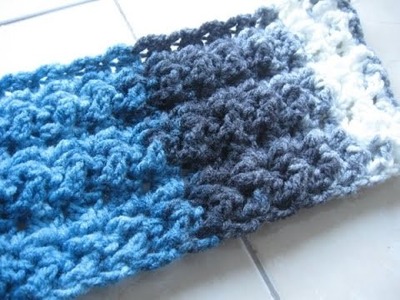 Star Fish Stitch Scarf REVISED - Left Handed Crochet Tutorial   Great Mens Scarf