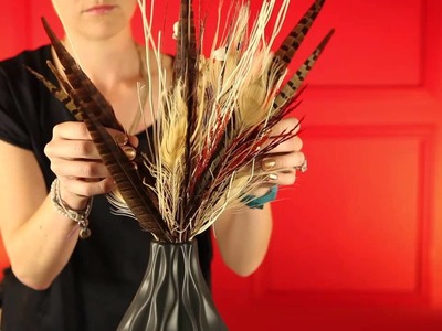 Thanksgiving , Holiday Centerpiece  , DIY Centerpiece with feathers , Holiday Decorating