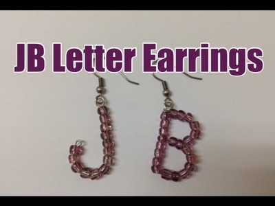Beaded Justin Bieber Initials for J B Earrings