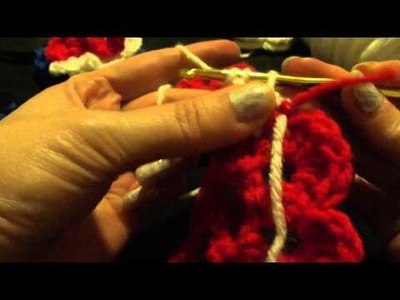 Crochet 3 layer multi color rosebud flower rosette red white blue tutorial how to make