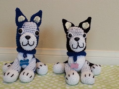 Crochet easy amigurumi boston terrier dog DIY tutorial part 2