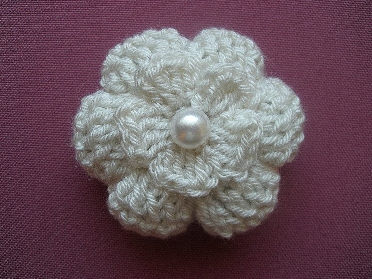 Crochet flower 3D. Tutorial.