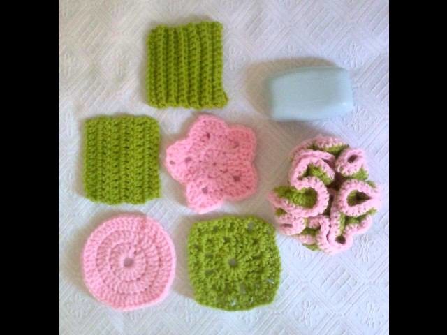 Crochet Pattern 47 - Scrubbies Set 6 Designs Included - Green Pink - Perfect Gift - Fast and Easy