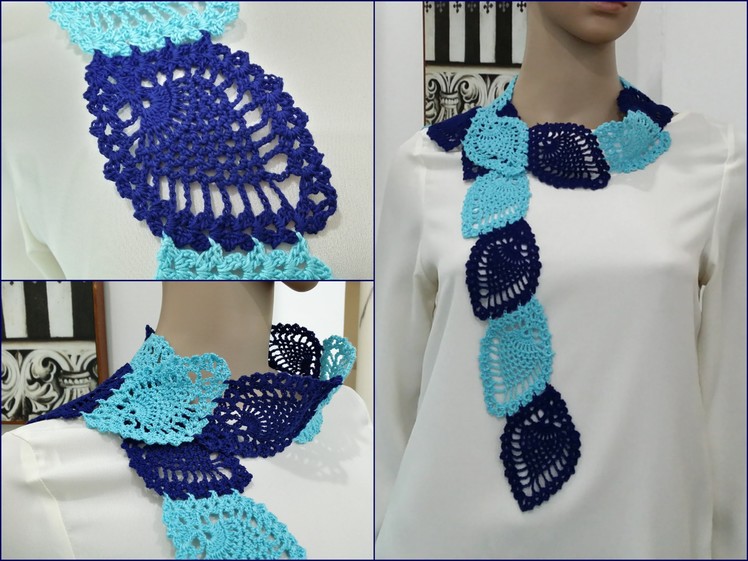 Crochet Scarf Tutorial Pattern #3 (Pineapple Pattern Scarf) part 3 of 3