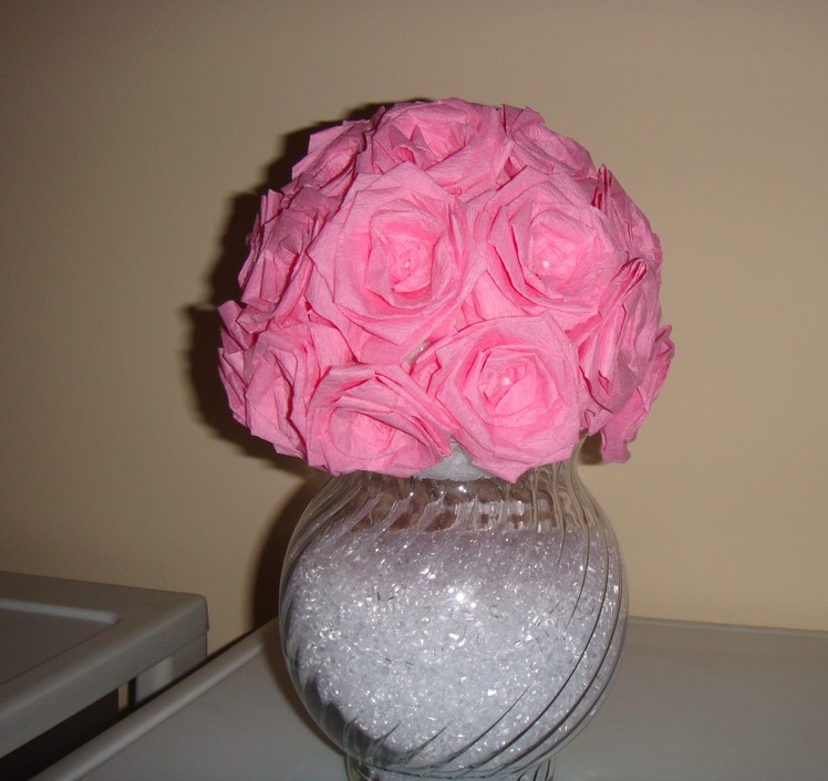 ♥ DIY Flower. Rose Vase made of Streamer Paper! ♥