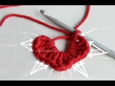 DIY How to make Chrochet Heart tutorial