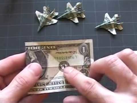 Dollar Origami F-18: Steps 1-4