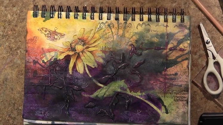 Fluidity in Composition - "Thrive," A Mixed Media Journaling Page