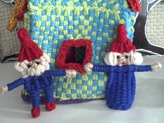 Gnomes & Gnome house to weave on the potholder loom