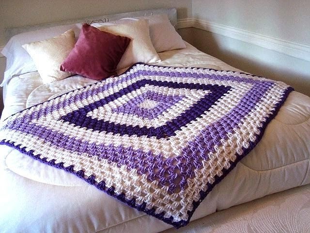 GRANNY SQUARE BLANKET, any size, how to diy, baby blanket, pillow, afghan, bedspread, throw