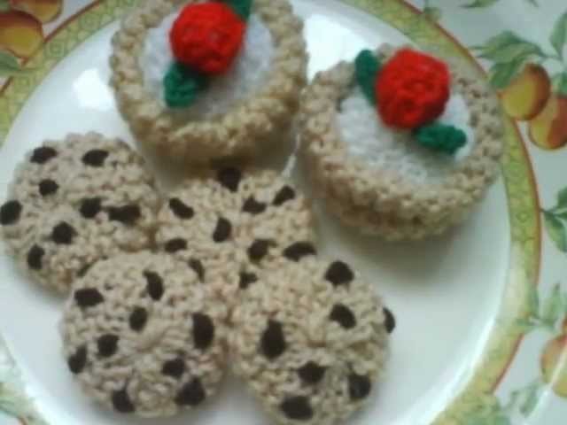 Hand knitted toys.food