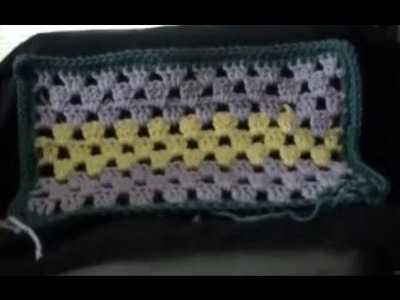 How to Crochet Granny Strip Part 4 of 5 - Color Change and Part 1 of the Border