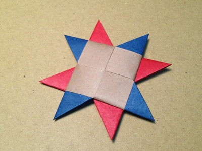 How to Make a Paper Ninja Star. Origami Shuriken. 8point 3colors