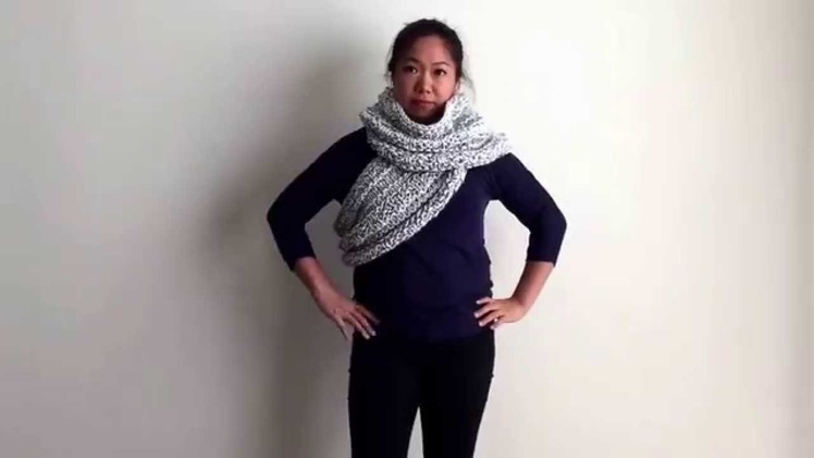 How to wear chunky knit "Infinity Cowl" 6-ways with MomsKnittingNYC