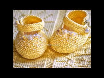 Knitting Pattern Baby Booties "Yellow Pearl" - Presentation