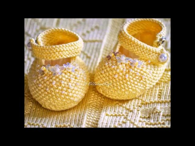 Knitting Pattern Baby Booties "Yellow Pearl" - Presentation