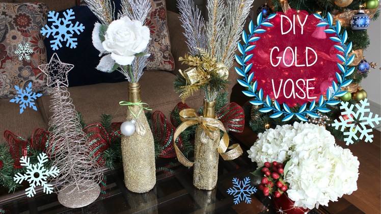 Minute DIY:  Gold Vase - Christmas Decor