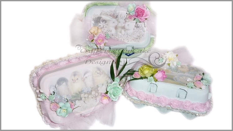 Shabby Chic Easter Gift Boxes - Recycled Egg Boxes