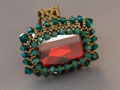 Sidonia's handmade jewelry - How to bezel a 27x18,5mm Swarovski square cabochon
