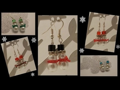 Snowmen Earrings Beading Tutorial by HoneyBeads1