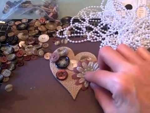 Vintage Burlap Heart Pin from Sizzix Die