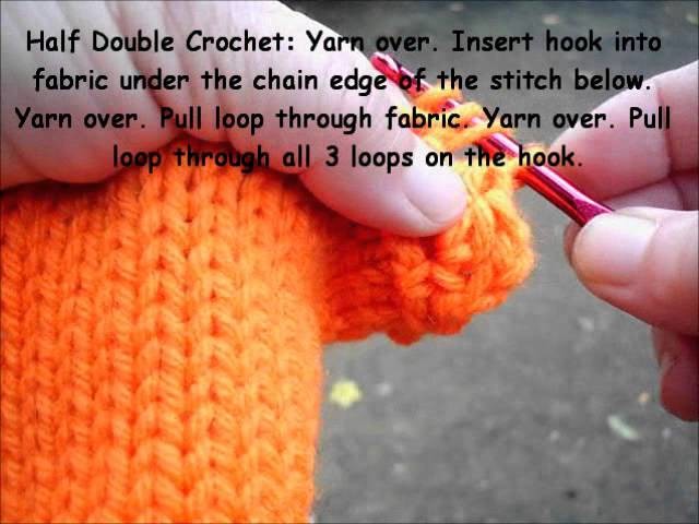 Crochet finishes for knitting part 7-half double crochet