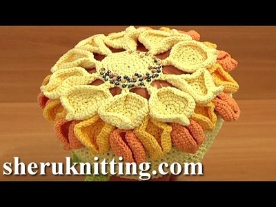 Crochet Hat Flower Tutorial 8