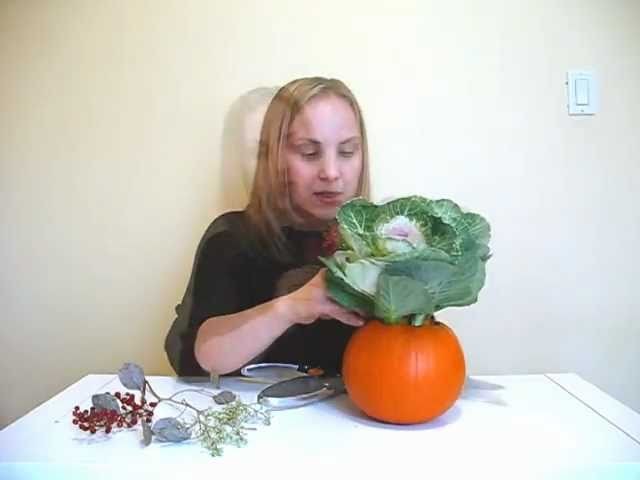 DIY Cabbage Floret Pumpkin Centerpiece For Fall