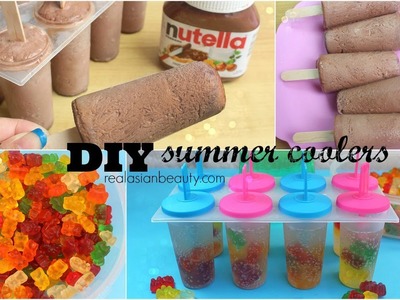 DIY Summer Coolers - Popsicles using Nutella & Gummy Bears! ♥