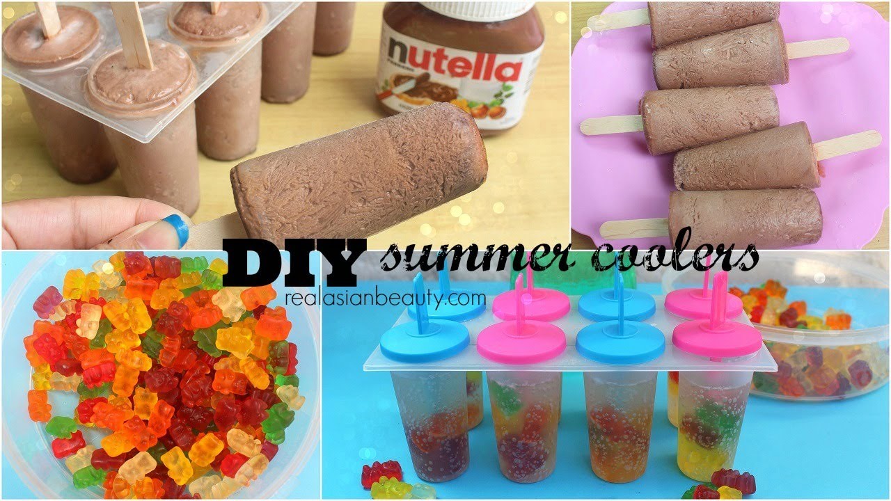 DIY Summer Coolers Popsicles using Nutella & Gummy Bears! ♥