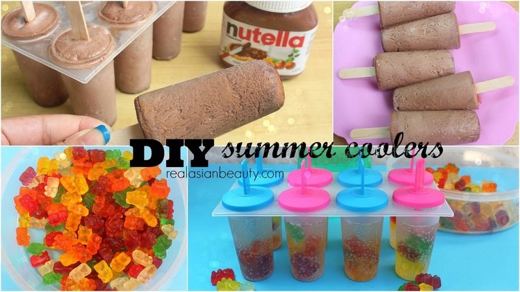 DIY Summer Coolers - Popsicles using Nutella & Gummy Bears! ♥