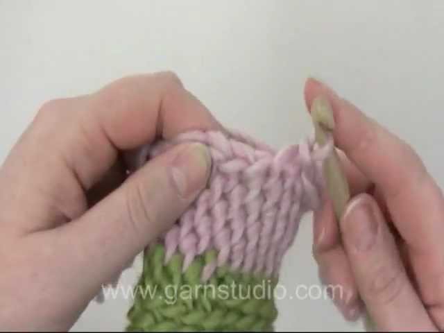 DROPS Crochet Tutorial: How to crochet bosnian crochet. slip stitches