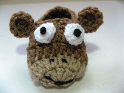 Easy crochet baby critter slippers