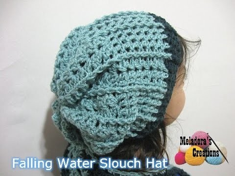Falling Water Slouch Hat - Left Handed Crochet Tutorial