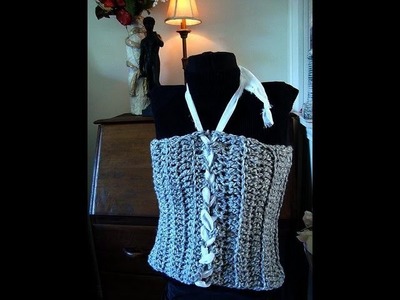How to crochet a laced up tube top, women, children, teens, free crochet pattern