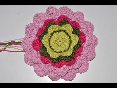 How to crochet * Pretty Petals Potholder