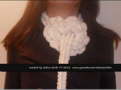 How to Knit a beautiful fashion flower scarf