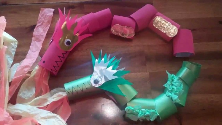 How to make a Chinese Dragon out of Loo Roll Tubes - RED!
