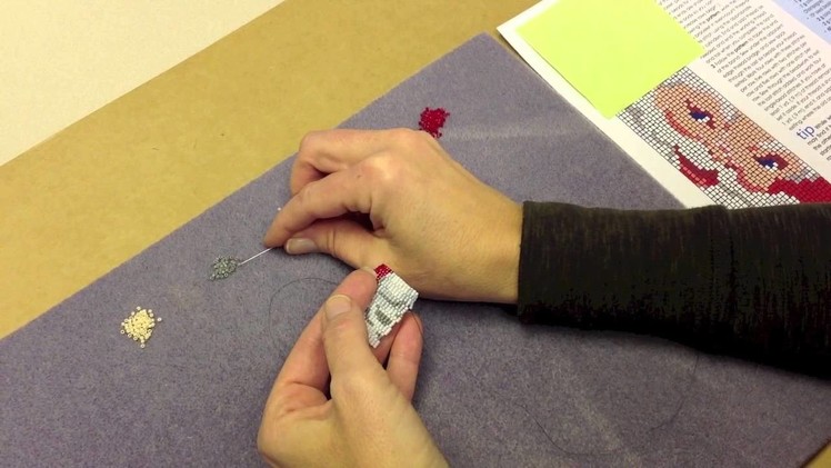 Learn how to make a bracelet in three-drop peyote stitch