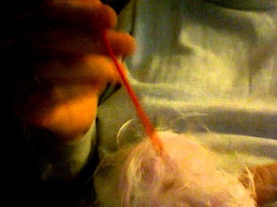 Loom Knit Kitty Head video #31.  Clip contrast yarn