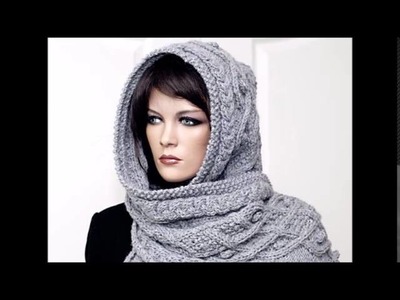 Marit Hooded Scarf -  Knit Scarf Pattern Presentation