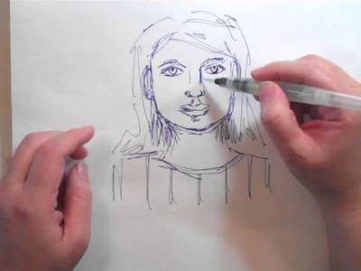 One Minute Technique: Ink Pen + Waterbrush