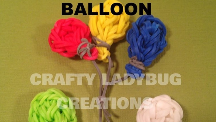 Rainbow Loom Bands CUTE.Easy BALLOON CHARM How to Make Tutorial by Crafty Ladybug