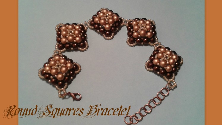 Round Squares Bracelet Beading Tutorial by HoneyBeads1