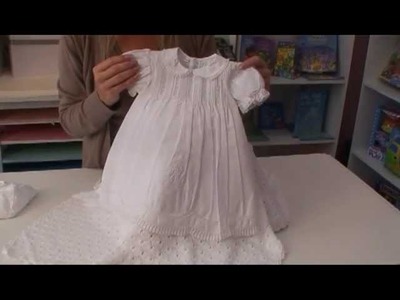 White Cotton Blend Baby Girls Christening Dress