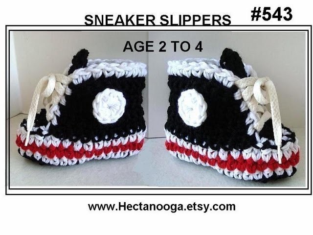 CROCHET BLACK SNEAKER SLIPPERS, age 2 to 4, PART 1, boys booties slippers, free pattern