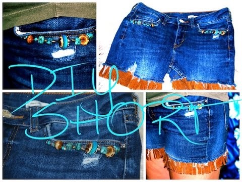 DIY Clothes, Denim Shorts Makeover From JEANS, EASY