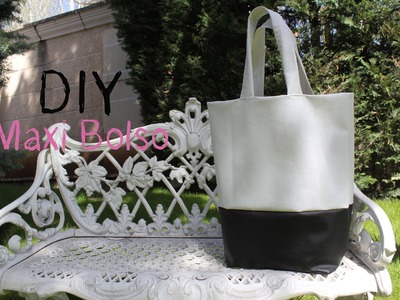 DIY: Maxi bolso de cuero blanco y negro. DIY leather black and white bag
