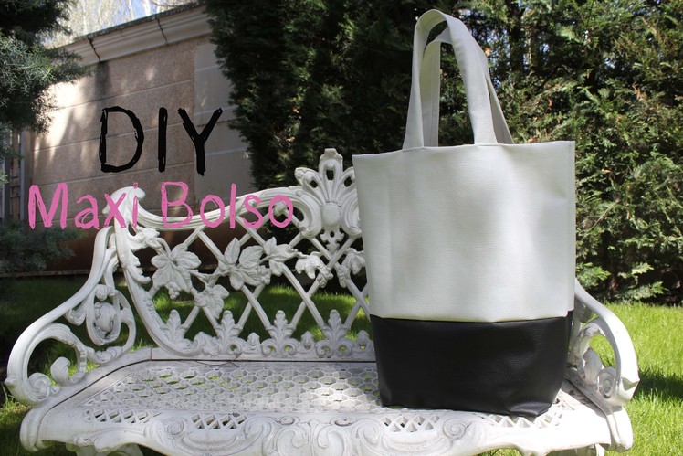 DIY: Maxi bolso de cuero blanco y negro. DIY leather black and white bag