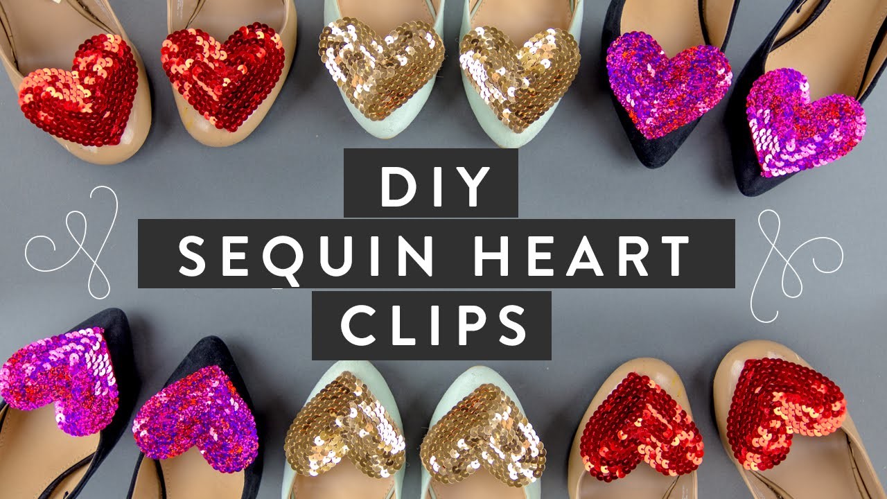 DIY: Sequin Heart Shoe Clips, Brooch & Bobby Pin - SUPER EASY! | Miss Louie